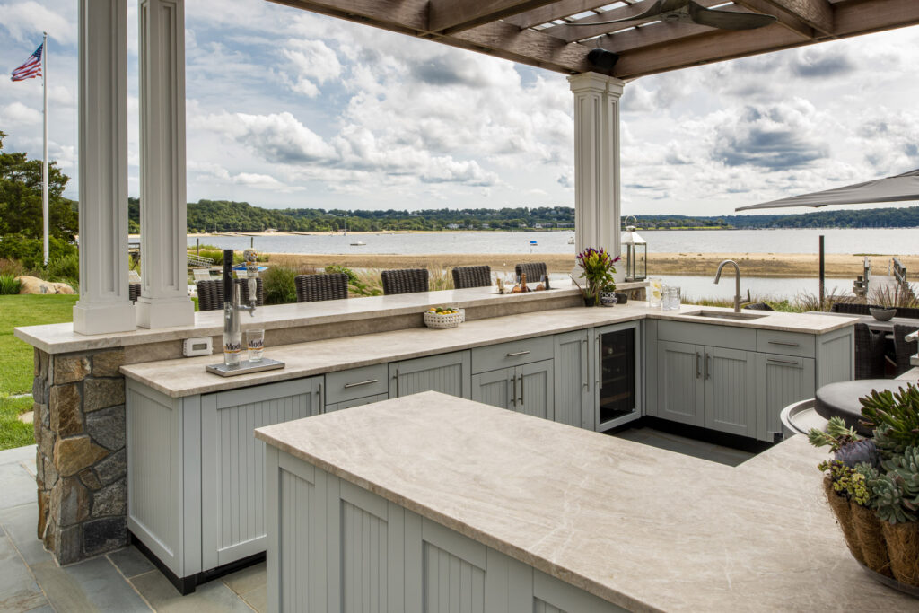 Beautiful view from an outdoor kitchen that is serviced by Xtreme Grill Clean in Sarasota, FL